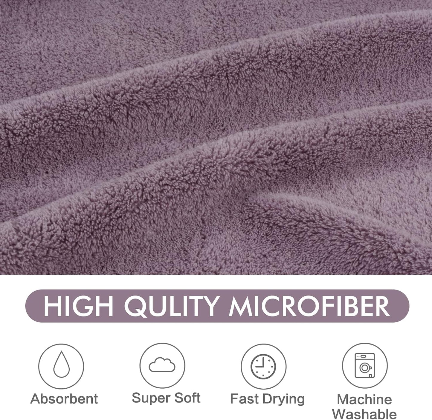 Super Absorbent Microfiber Pet Bath Towel for Dogs and Cats - 30"x50" - Purple
