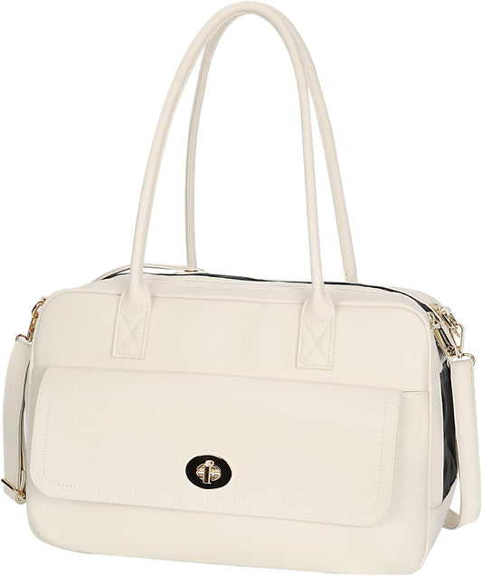 Stylish Soft-Sided Pet Carrier Handbag for Small Dogs and Cats, TSA Airline Approved