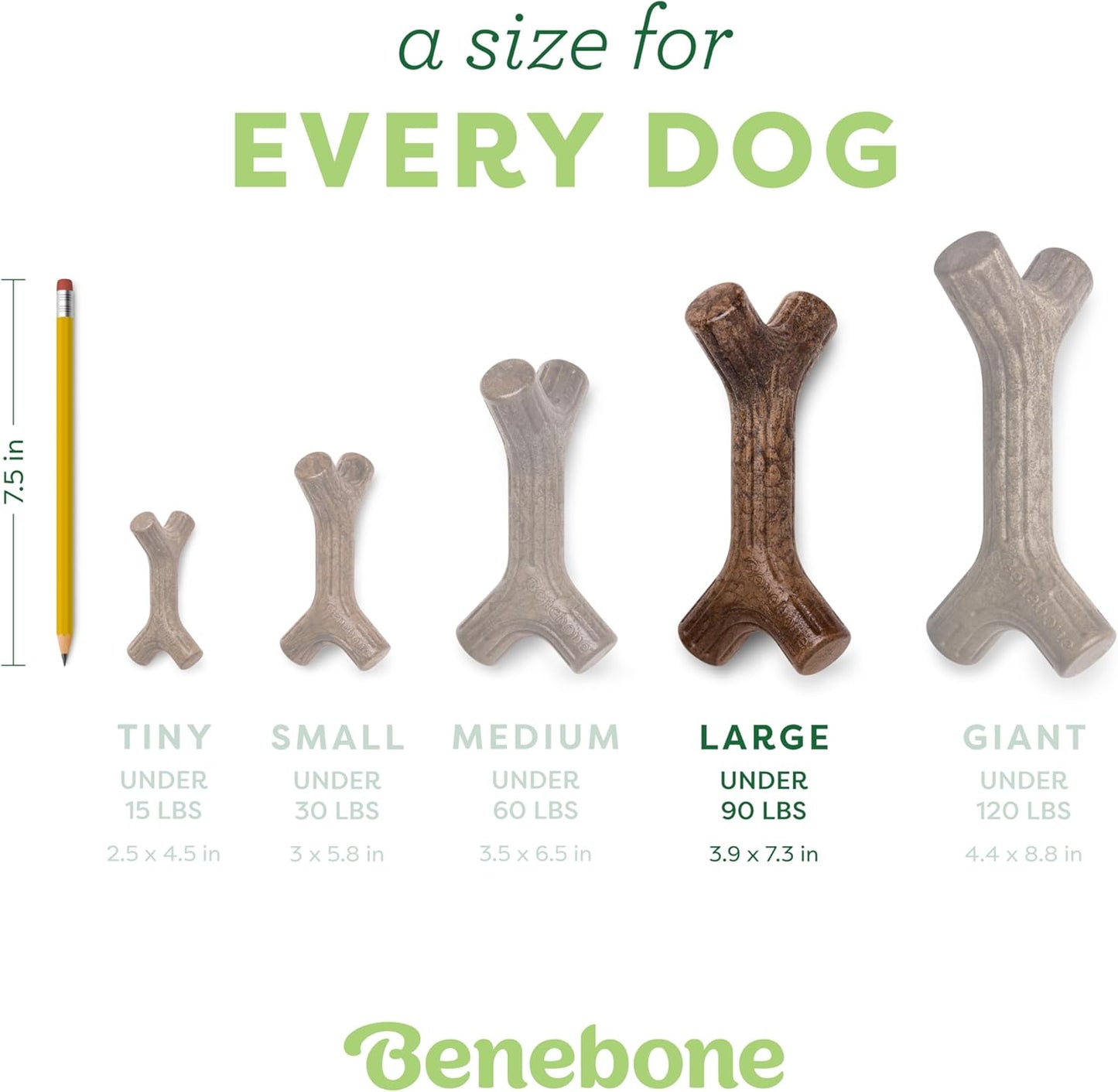 Maplestick Premium Real Wood Dog Chew Toy, Large, Made in the USA