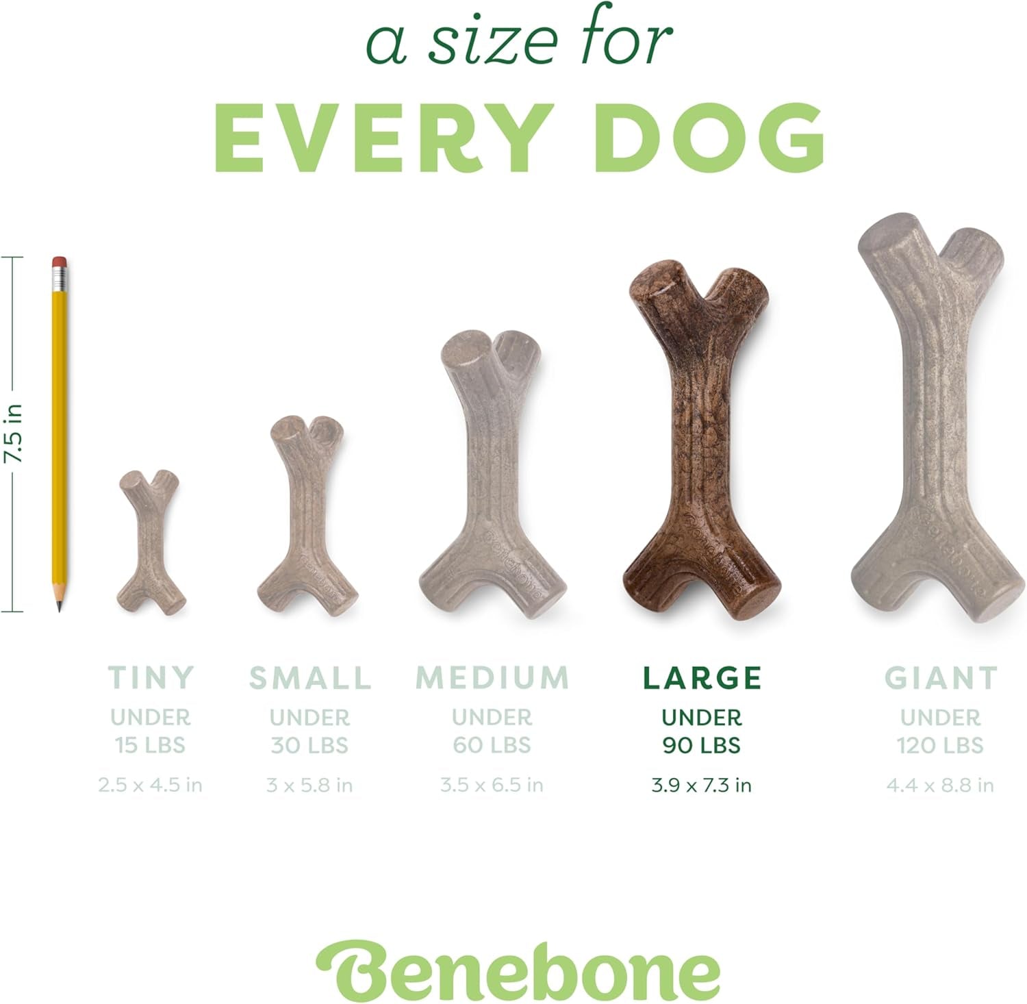Maplestick Premium Real Wood Dog Chew Toy, Large, Made in the USA