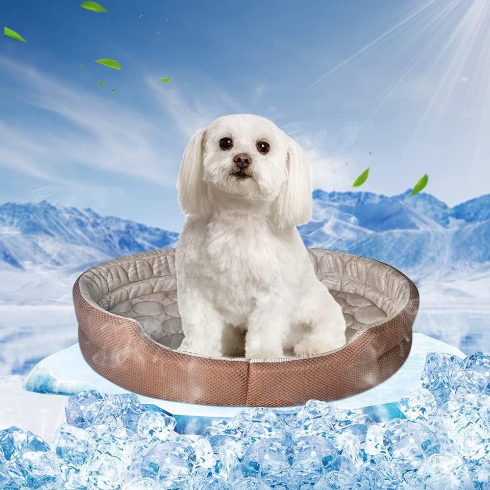 Cooling Pet Bed for Indoor Cats and Small Dogs, Machine Washable and Breathable Cooling Mat