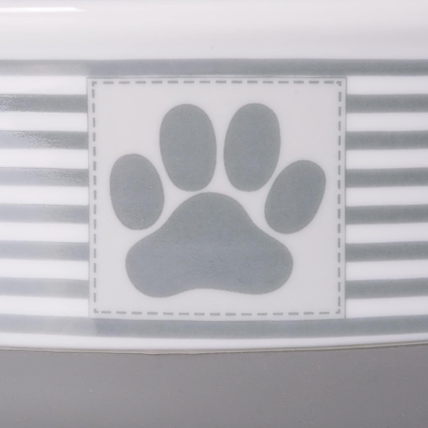 Paw & Patch Ceramic Pet Collection, Medium Bowl, 6X2", Gray