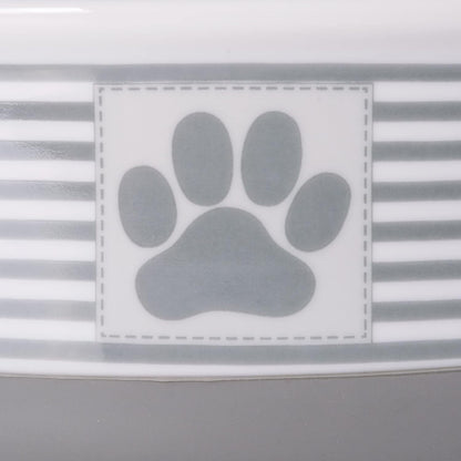 Paw & Patch Ceramic Pet Collection, Medium Bowl, 6X2", Gray