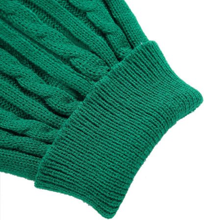 Knitted Winter Sweater for Small Dogs and Cats - Xx-Small, Green