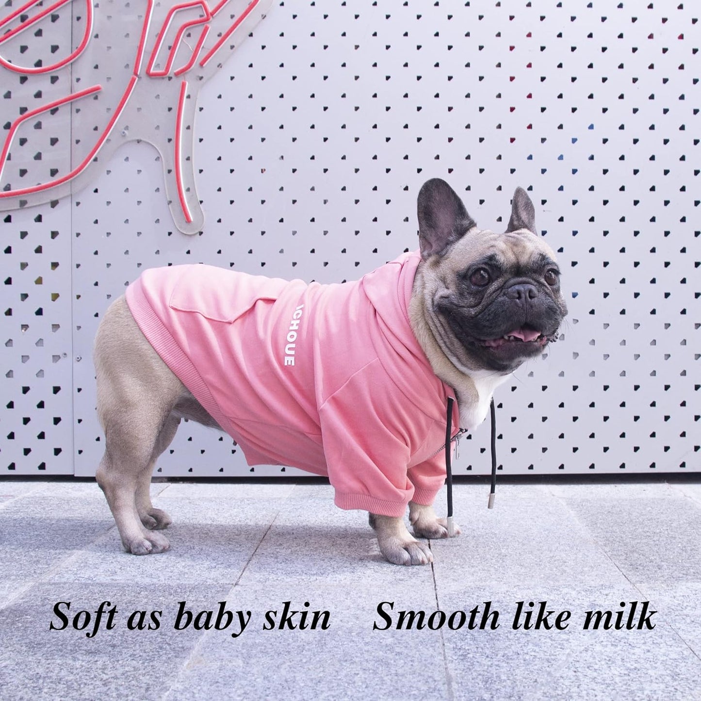 Luxury Soft Hoodie for Medium Dogs - Exclusive Pink Sweatshirt for English Bulldogs, Frenchies, Pugs, Corgis, Boston Terriers & Pitbulls - Size XLarge