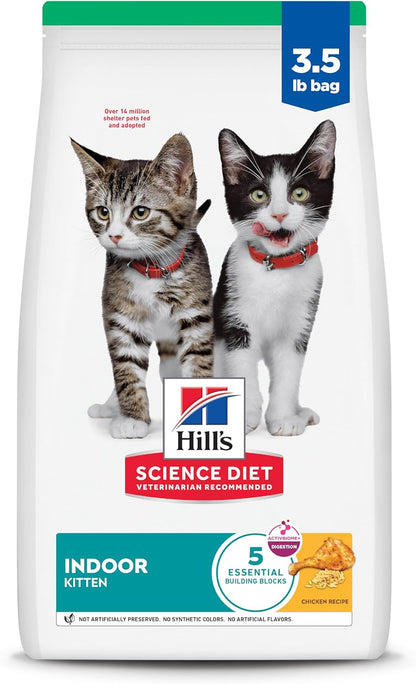Hill'S Science Diet Kitten Indoor Dry Cat Food, Chicken, 3.5 Lb. Bag