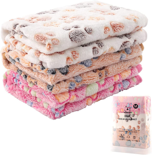 Cozy 3-Pack Fleece Flannel Pet Blankets - Perfect Sleep Mats for Puppies, Kittens, Cats & Dogs (Medium 30" x 20")