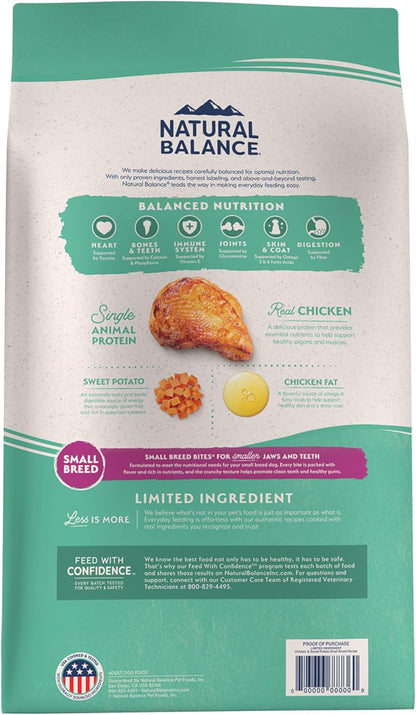 Limited Ingredient Small Breed Adult Grain-Free Dry Dog Food, Chicken & Sweet Potato Recipe, 4 Pound (Pack of 1)