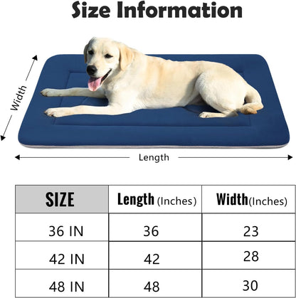 Large Non-Slip Washable Dog Bed Crate Mat - 42 Inch Soft Mattress Kennel Pad