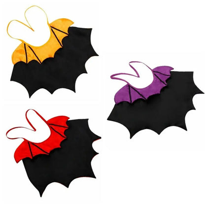 Elegant Bat-Inspired Halloween Costume for Cats - Comfortable Stand-Collar Cloak with Bow for Easy Wear at Parties