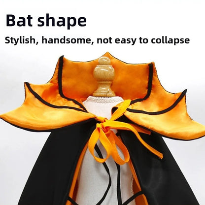 Elegant Bat-Inspired Halloween Costume for Cats - Comfortable Stand-Collar Cloak with Bow for Easy Wear at Parties