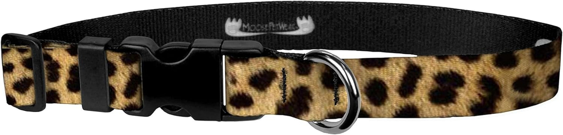 Waterproof Leopard Print Dog Collar - Adjustable 3/4 Inch Width, Fits Small Neck Sizes 8.5-12.5 Inches
