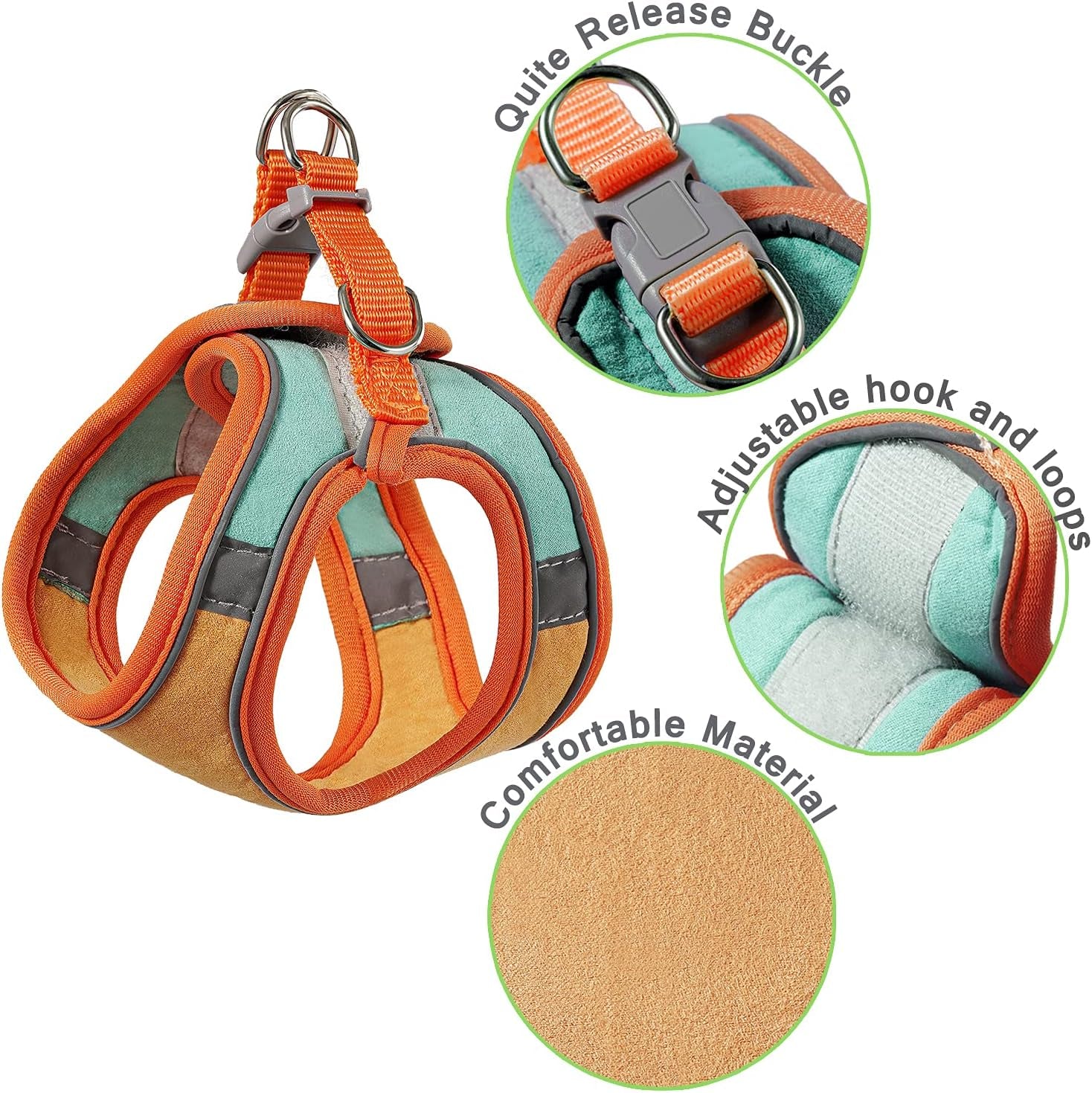 Cat Harness, Leash, and Collar Set - Escape-Proof Vest for Safe Walking with Reflective Strap and Bell, Suitable for Kittens, Puppies, and Rabbits