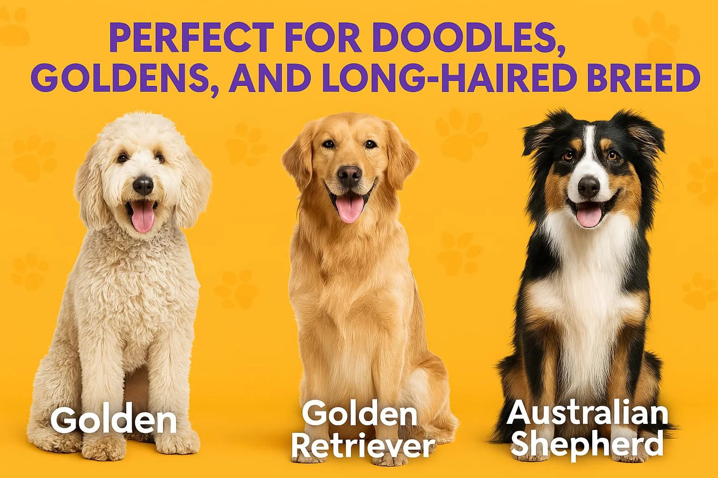 Poodle Pet Round Soft Bristle Grooming Brush for Dogs and Cats - Purple