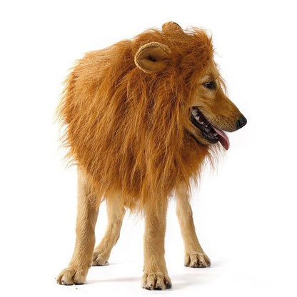 Majestic Lion Mane Cosplay Costume for Medium to Large Dogs - Complete with Ears!