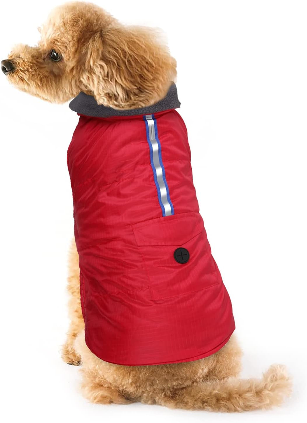 Cozy Red Winter Coat for Medium Dogs - Stylish Jacket & Sweater for Cold Weather Comfort