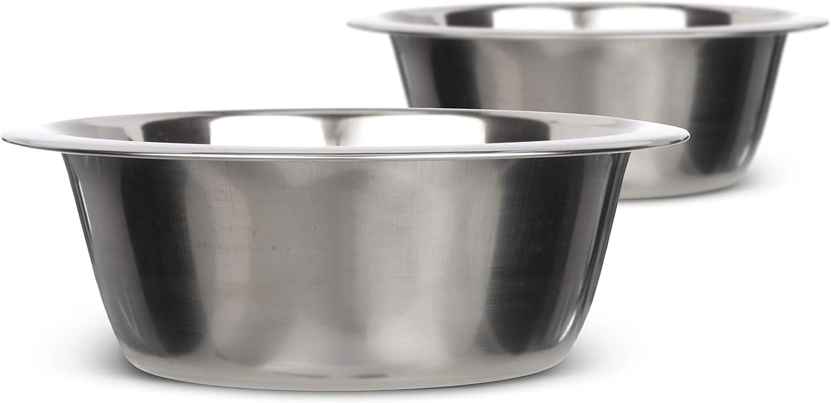 Set of 2 Stainless Steel Dog Bowls (1.5 Cup / 12 Oz.) - Neater Feeder Replacement Bowls for Cats and Small Dogs, Dishwasher Safe Metal Dishes for Food and Water