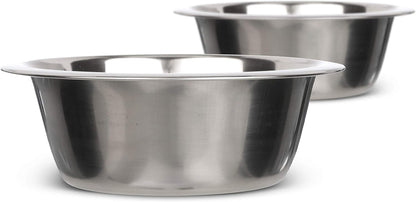 Set of 2 Stainless Steel Dog Bowls (1.5 Cup / 12 Oz.) - Neater Feeder Replacement Bowls for Cats and Small Dogs, Dishwasher Safe Metal Dishes for Food and Water