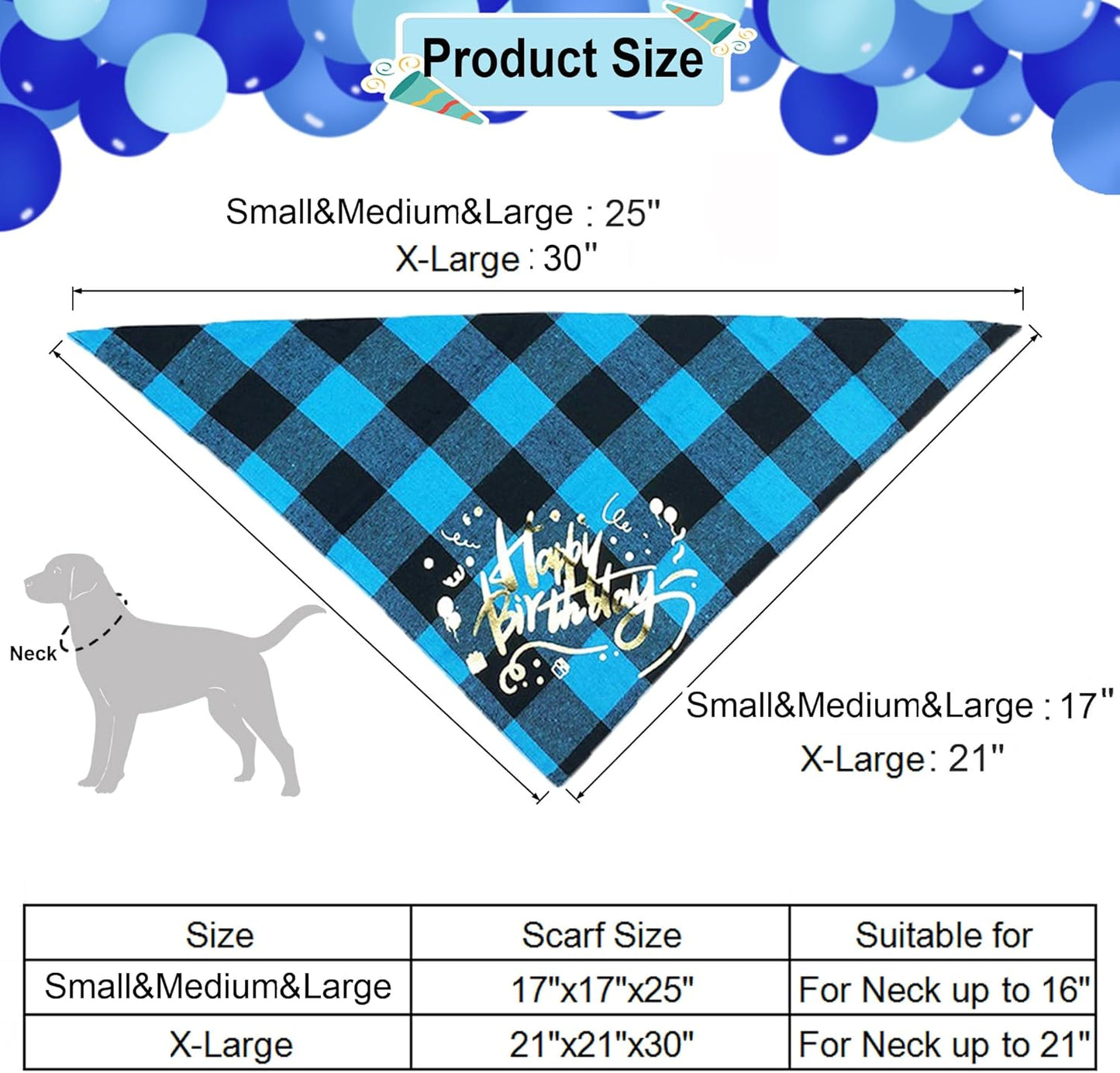 Dog Birthday Boy Bandana, Puppy 1St Birthday Party Supplies, Pet Party Hat Scarf Bowtie Banner Set for Small Medium Dogs (Small&Medium&Large)