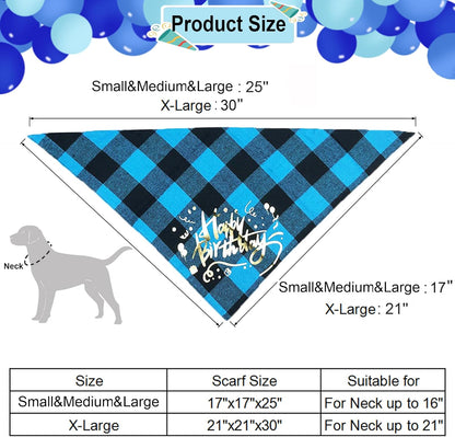 Dog Birthday Boy Bandana, Puppy 1St Birthday Party Supplies, Pet Party Hat Scarf Bowtie Banner Set for Small Medium Dogs (Small&Medium&Large)