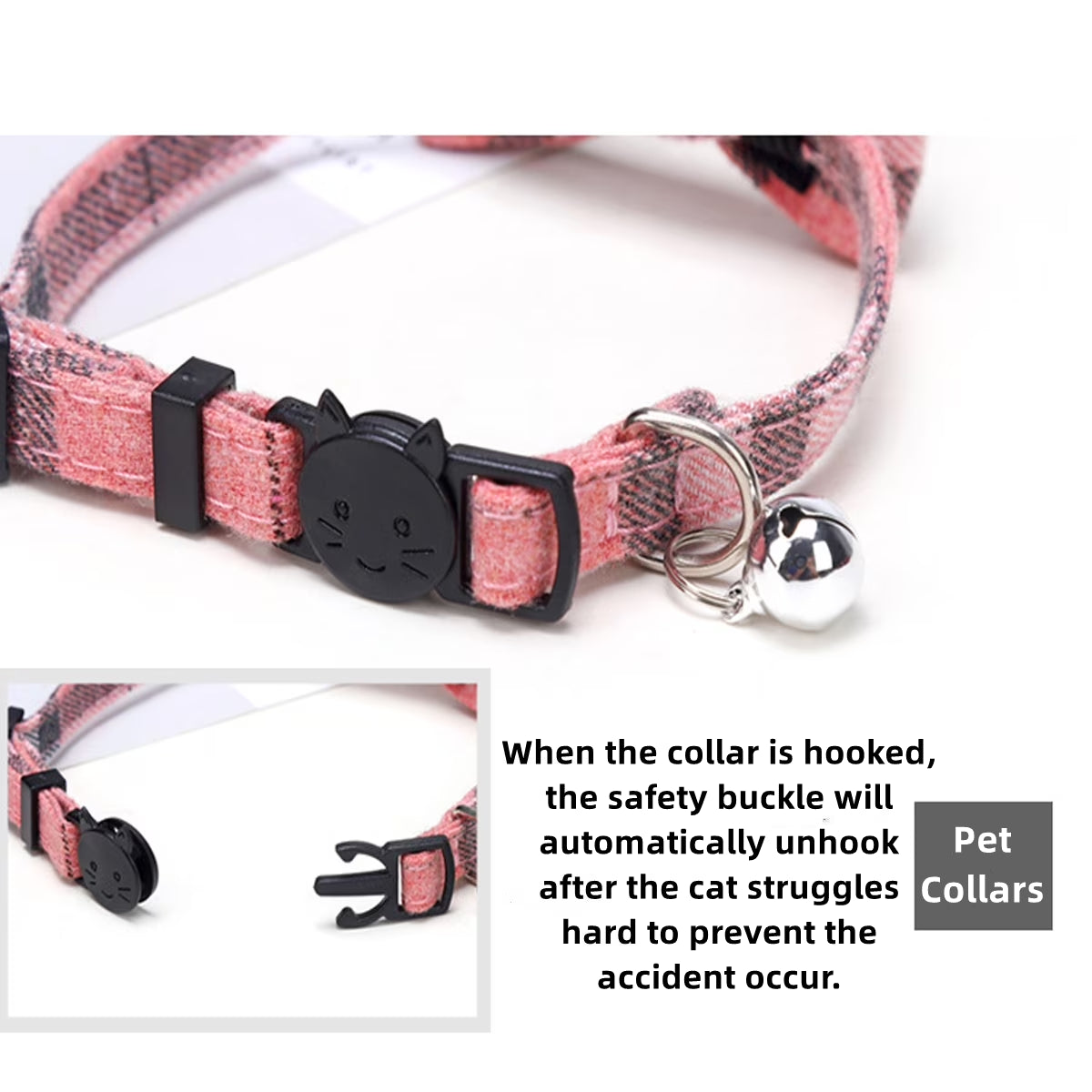 Adjustable Breakaway Cat Collar Kit with Bell and Bow Tie