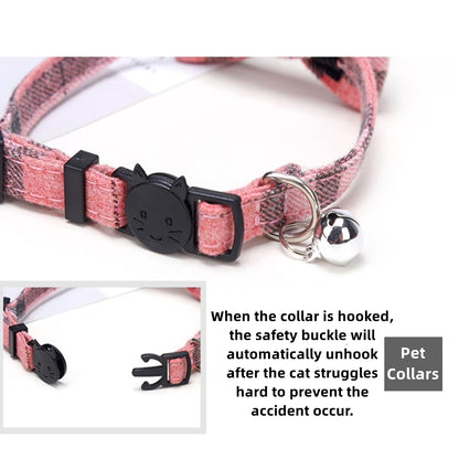 Adjustable Breakaway Cat Collar Kit with Bell and Bow Tie