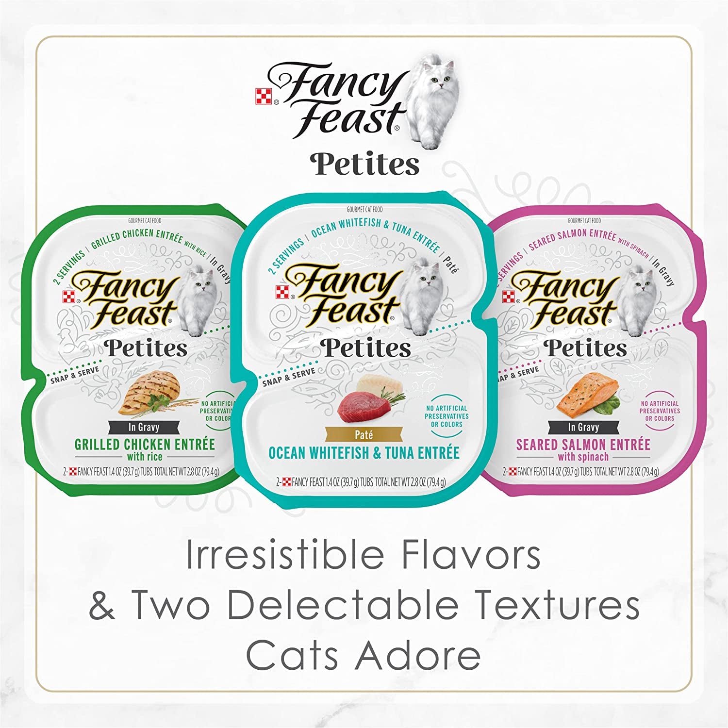 Purina Petites Gourmet Wet Cat Food Pâté with Tender Beef Entrée - Pack of 12 Tubs (2.8 oz each)
