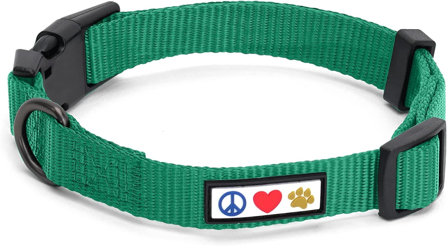 Adjustable Heavy-Duty Waterproof Dog Collar for Large Breeds with Quick-Release Buckle - Lush Green