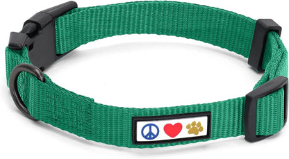 Adjustable Heavy-Duty Waterproof Dog Collar for Large Breeds with Quick-Release Buckle - Lush Green