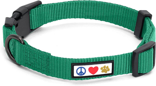 Adjustable Heavy-Duty Waterproof Dog Collar for Large Breeds with Quick-Release Buckle - Lush Green