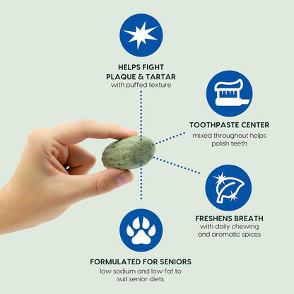 Gray Muzzle Brushless Toothpaste Dental Chews for Large Senior Dogs, Vet Recommended for Effective Plaque, Bacteria, and Tartar Control, 1 Pack