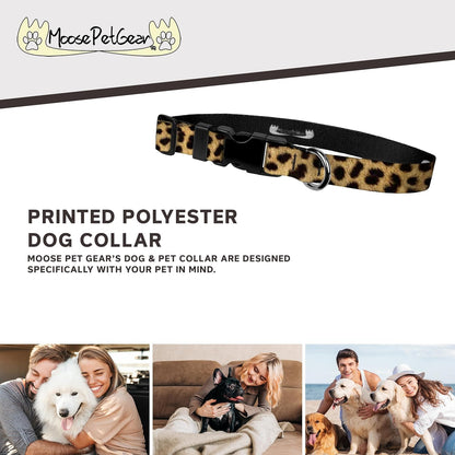 Waterproof Leopard Print Dog Collar - Adjustable 3/4 Inch Width, Fits Small Neck Sizes 8.5-12.5 Inches