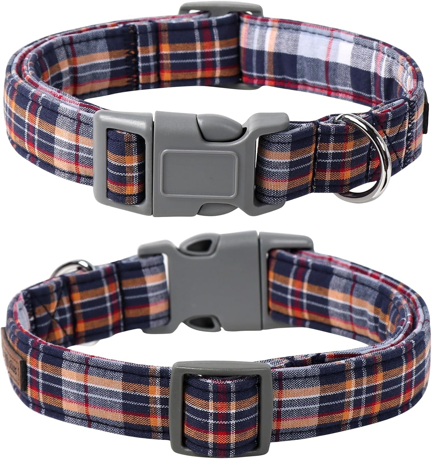 Dog and Cat Collar with Bowtie Grid Collar Plastic Buckle Light Adjustable Collars for Small Medium Large Dogs