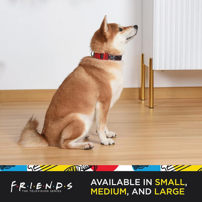Stylish Black Dog Collar for Medium Breeds - Friends TV Show Merchandise with D-Ring