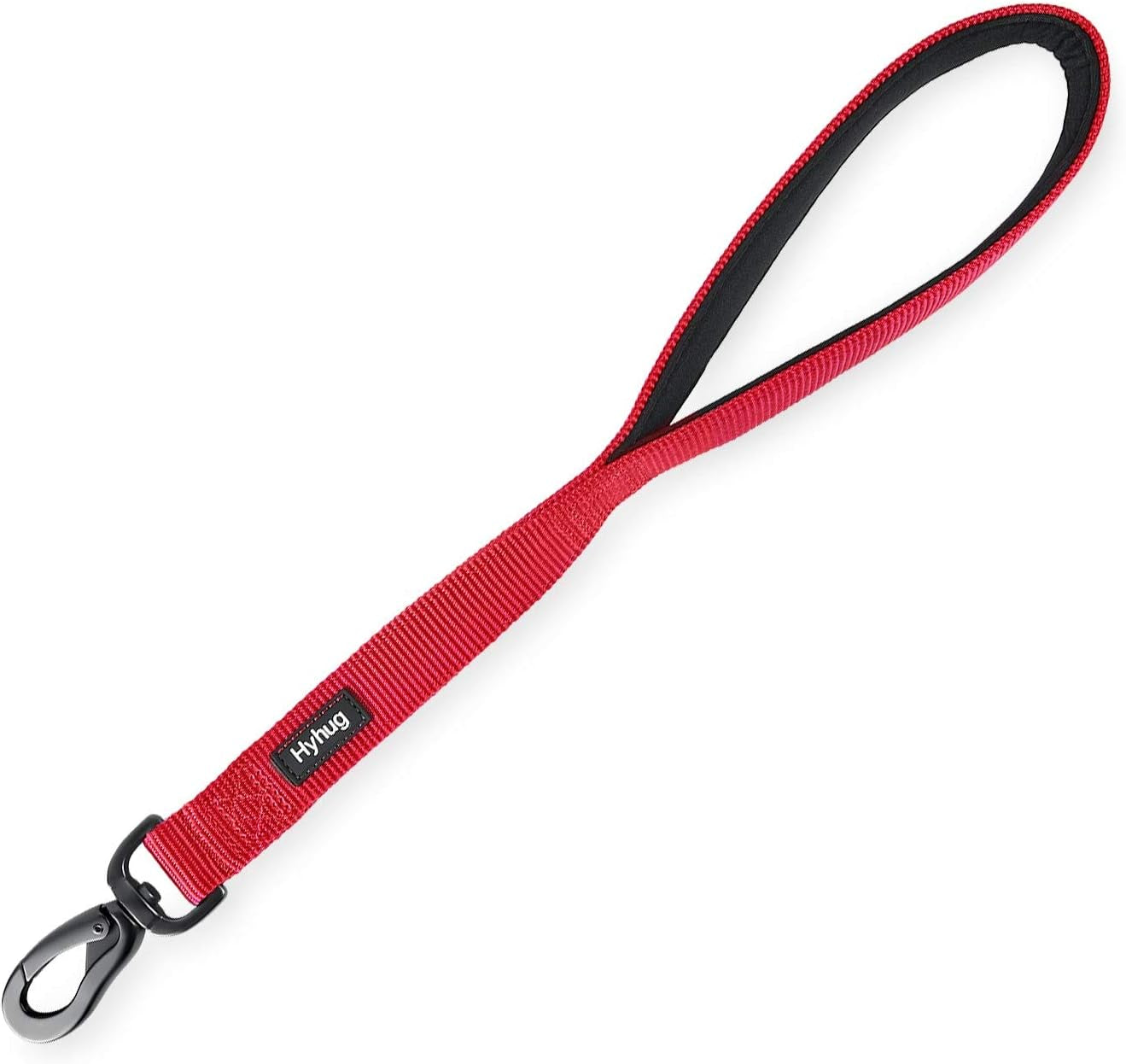 Traffic Nylon 18-Inch Short Leash with Soft Neoprene Padded Handle for Large and Giant Dogs - Ideal for Training and Daily Walks (Red)