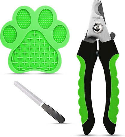 Superfunstuffs Professional Pet Nail Clippers and Trimmers with Nail File for Dogs and Cats - Grooming Tool for All Breeds, Green