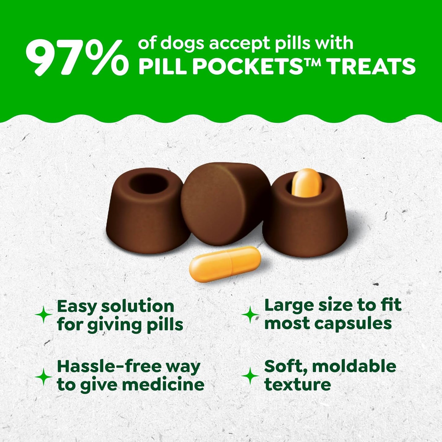 Pill Pockets for Dogs Large Size, Dog Treat Pouch for Capsule Medication, Hickory Smoke Flavor, 15.8 Oz. Pouch