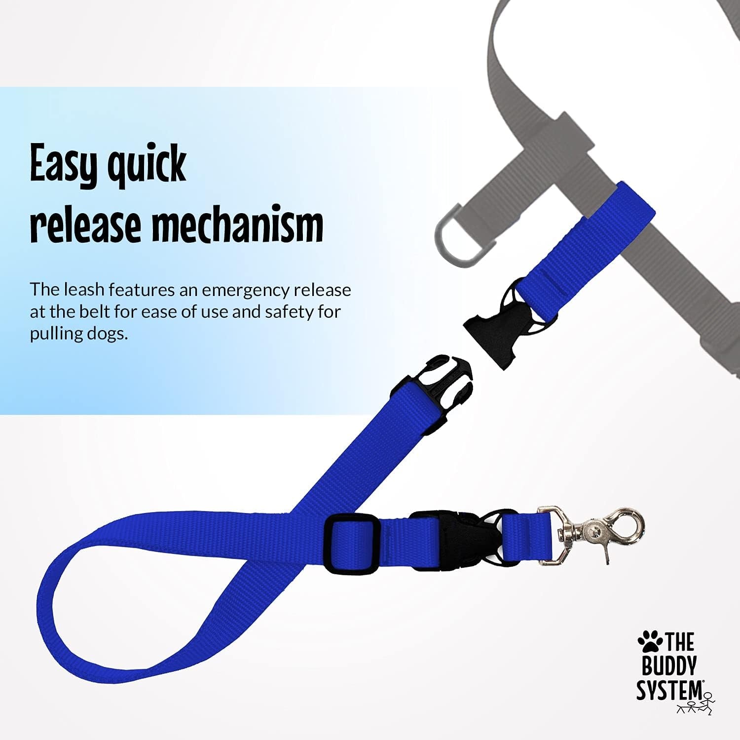 Adjustable Hands-Free Dog Leash for Running, Jogging, Training, and Service Dogs - Suitable for Small, Medium, and Large Breeds - Made in the USA (Royal Blue, Large Belt 27"-50" Waist)