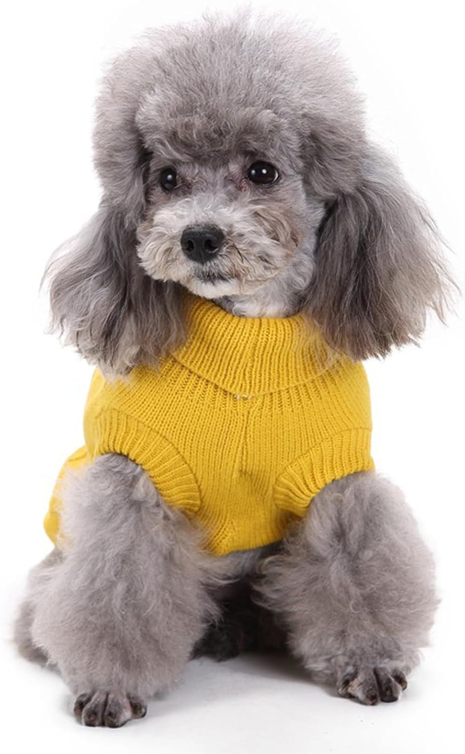 Knitted Winter Sweater for Small Dogs and Cats - Warm Yellow Sweatshirt for Puppies and Kittens