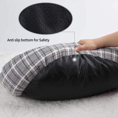 Washable Round Cat Bed and Calming Dog Bed, 20-Inch Donut Design for Small to Large Dogs, Anti-Slip and Water-Resistant Base