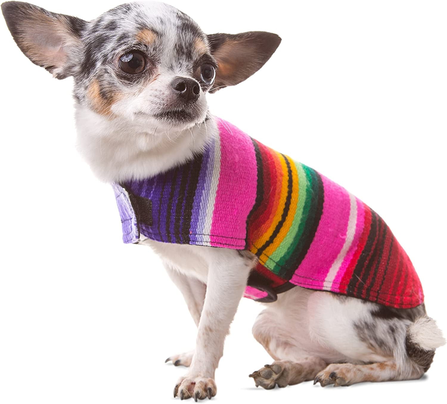 Handcrafted XXL Dog Poncho Made from Authentic Mexican Blanket in Pink