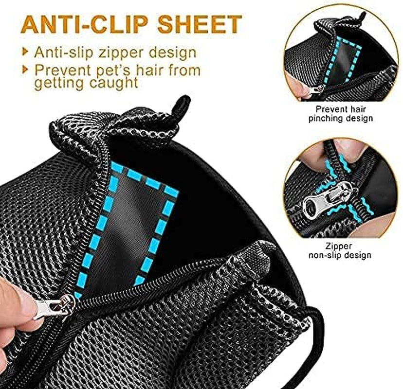 Adjustable Dog and Cat Sling Carrier with Padded Shoulder Strap and Mesh Pocket for Outdoor Travel (Medium - up to 10 lbs, Blue-Mesh)