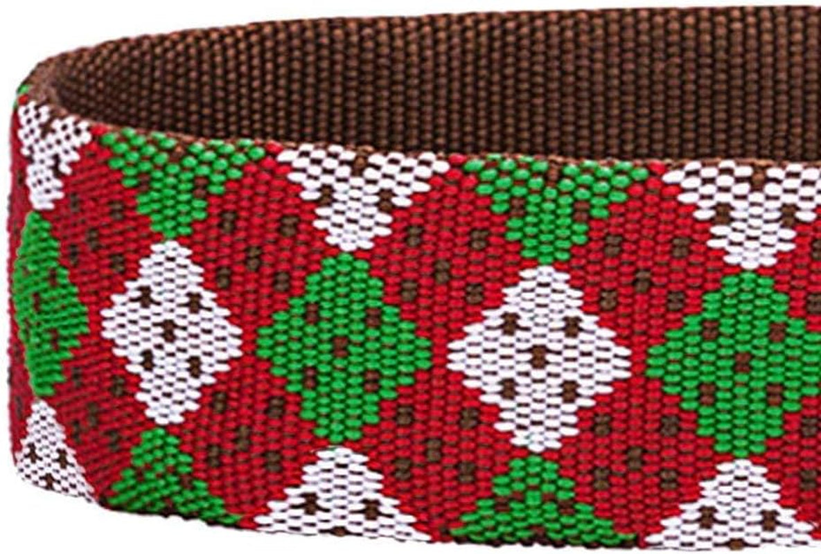 Stylish Fair Isle Dog Collar with Detachable Bow Tie - Adjustable for Small Dogs (Neck Size 12"-16")