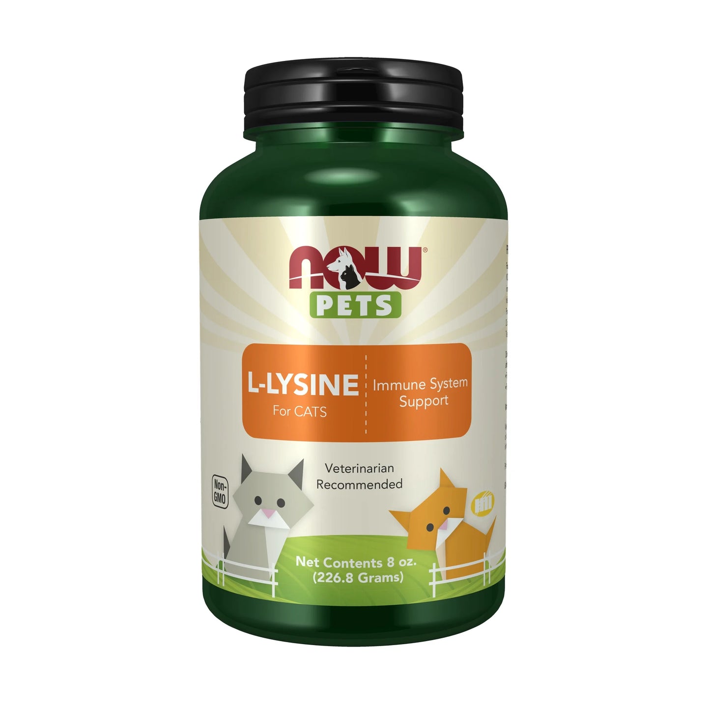 L-Lysine Powder Supplement for Cats, NASC Certified, 8 Ounces