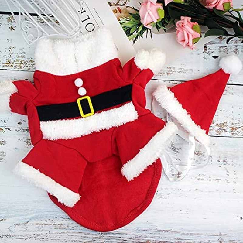 Festive Holiday Costumes for Dogs and Cats - Cosplay Outfit with Cap in Red, X-Large