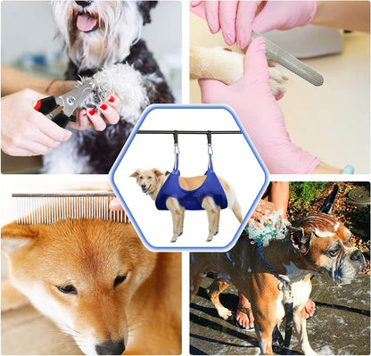 Durable Pet Grooming Hammock for Dogs and Cats, Adjustable Support with Maximum Weight Capacity of 65 lbs (Legs Spacing: 5.9" - 14.2")
