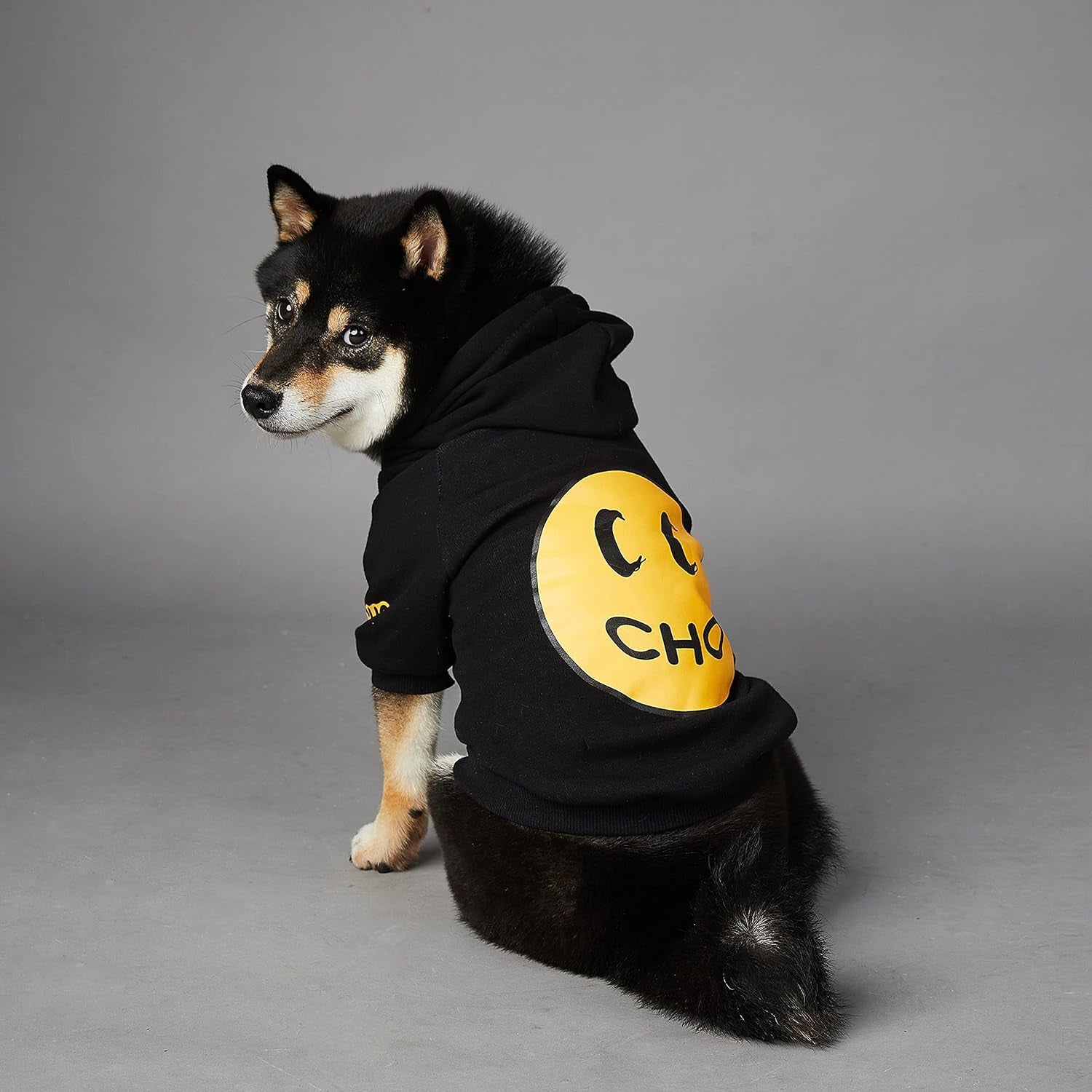 Stylish Smiley Dog Hoodie - Fashionable Cotton Sweater for Small to Large Dogs & Cats (2XL, Black)