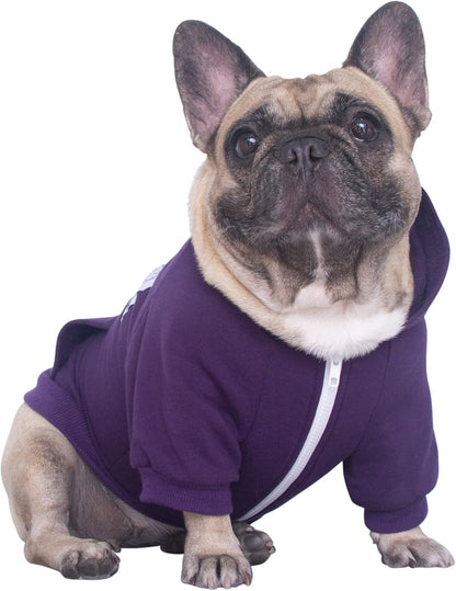 Stylish Dark Purple Hoodie for Dogs - Perfect Sweatshirt for Pugs, French Bulldogs, Boston Terriers, and More! Ideal for Cold Weather! Size Small