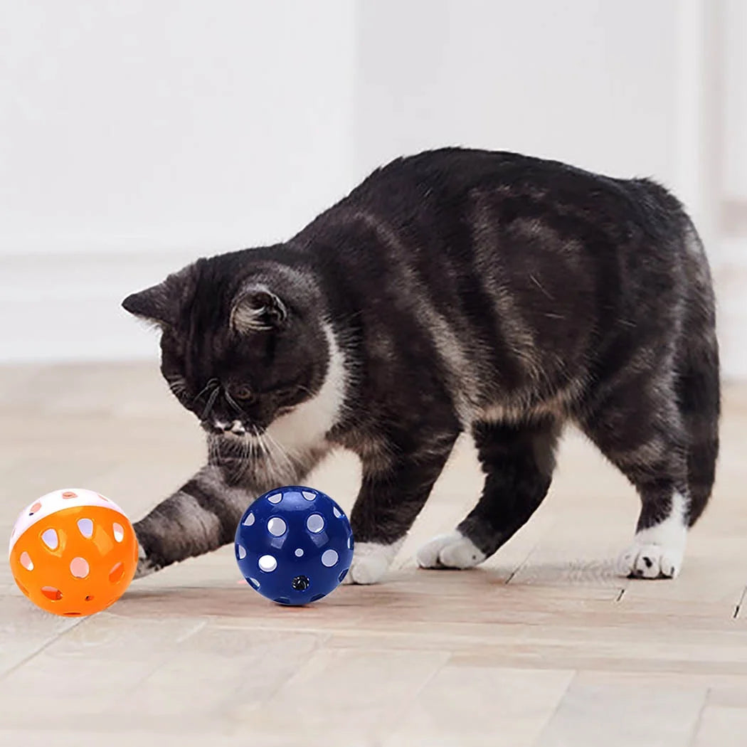 6-Piece Interactive Cat Toy Set with Bell Balls for Kittens and Cats