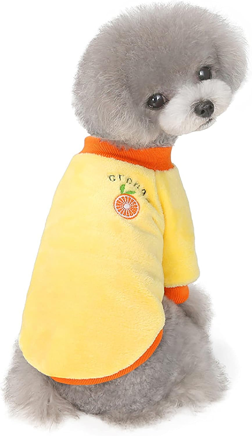 Fleece Fruit-Themed Pajamas Sweater for Small to Medium Dogs and Cats - Yellow, Size XXL